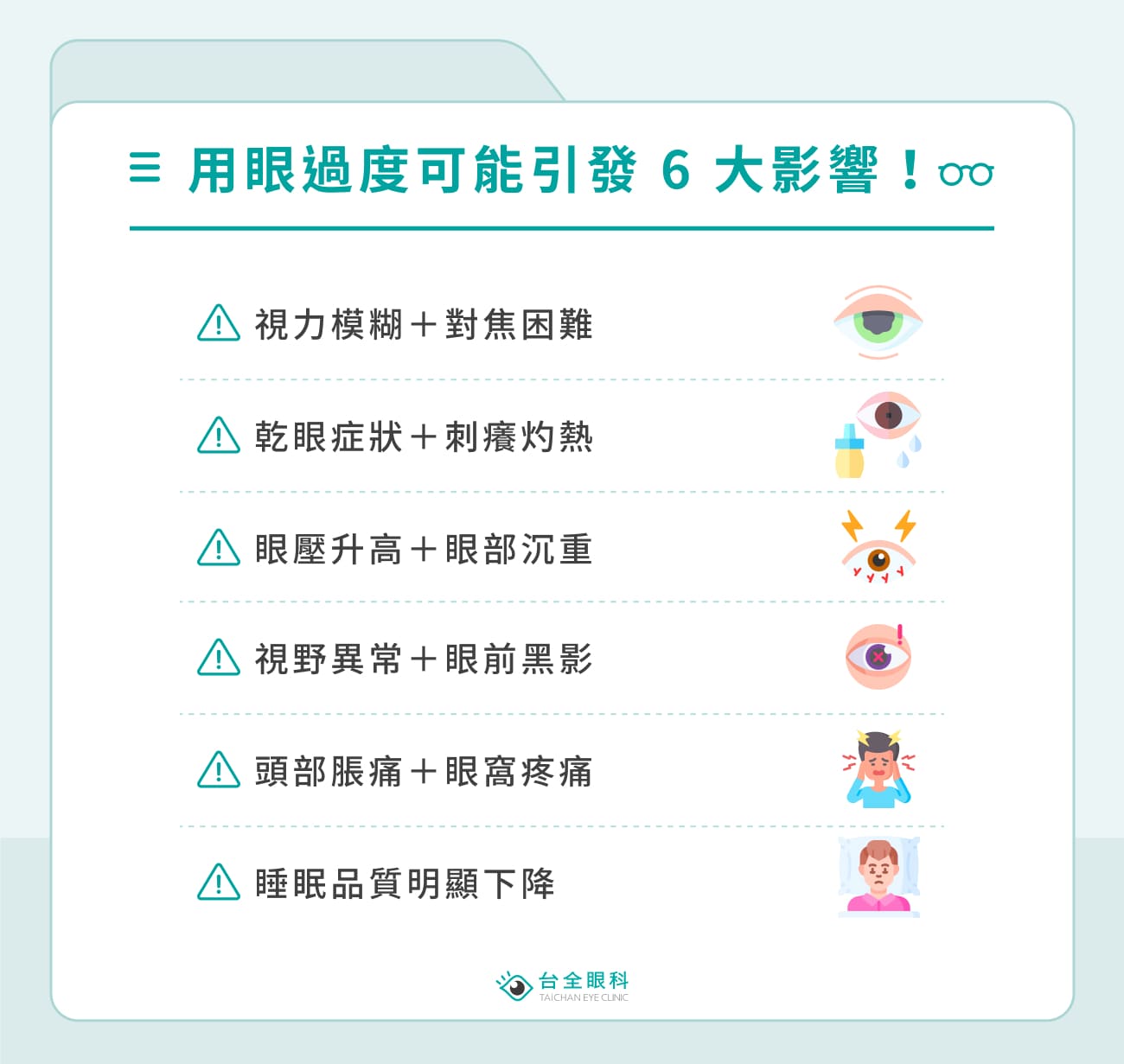 用眼過度的 6 大影響